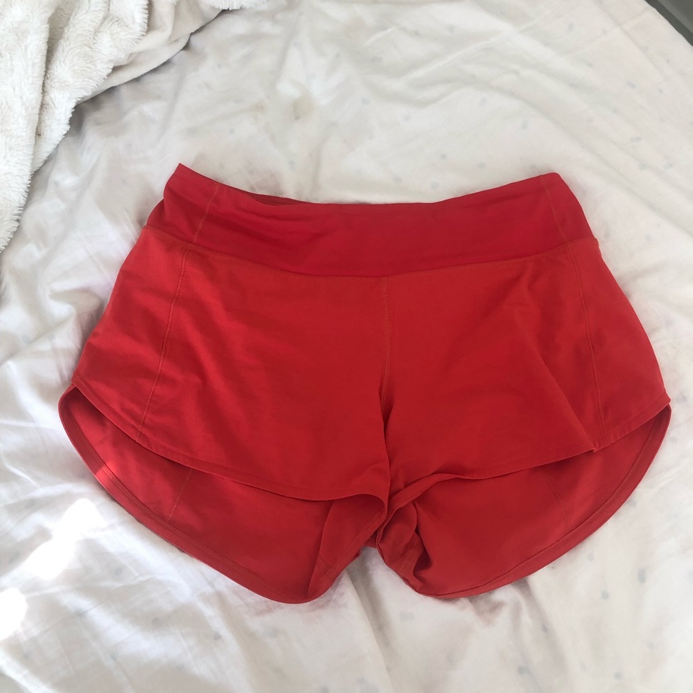 SIZE 8 RED lululemon speed up shorts 4”
